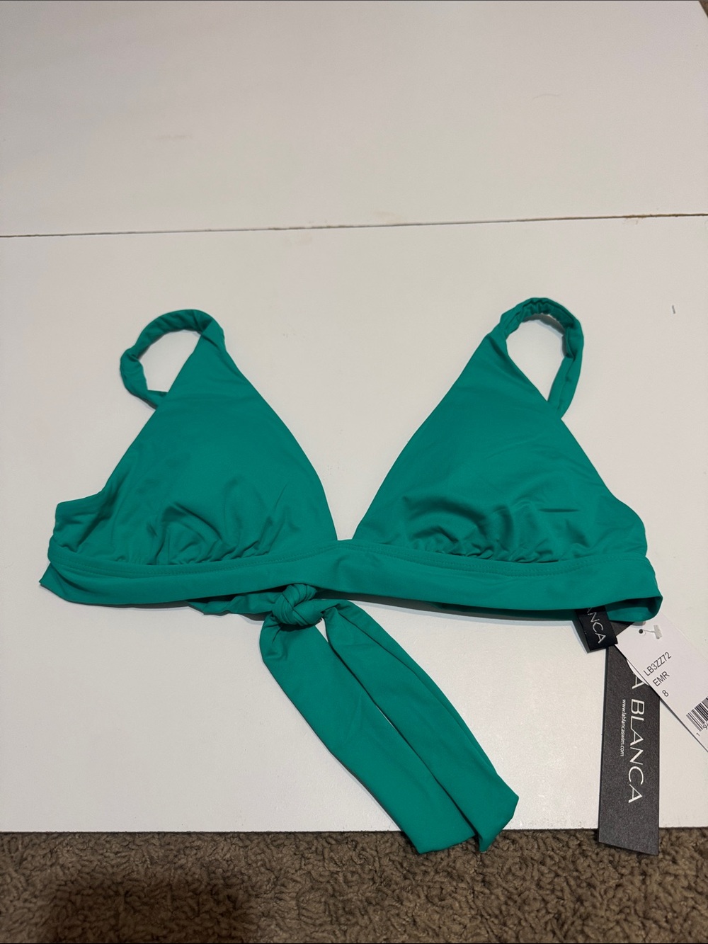 La Blanca women’s Triangle Bikini Top NWT size 8